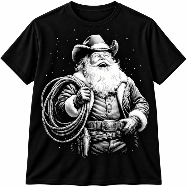 Western Santa Christmas Graphic Tee